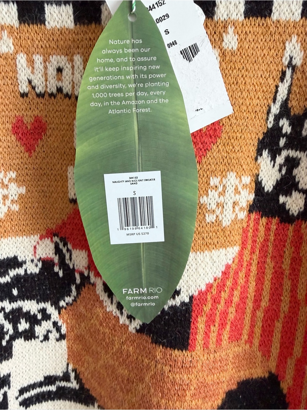 NWT FARM Rio Naughty and Nice Fair Isle Sweater Small - Picture 7 of 11